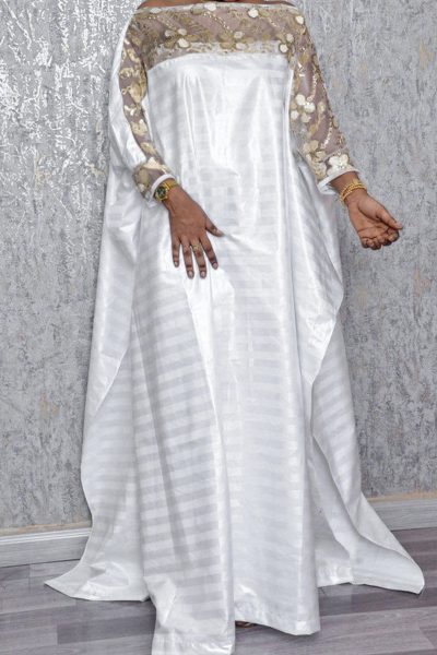 Fashion Casual Patchwork Embroidery See-through O Neck Evening Dress